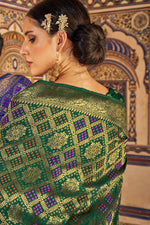 Load image into Gallery viewer, Bewitching Chinon Fabric Bandhani Printed Saree In Green Color
