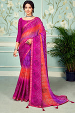 Load image into Gallery viewer, Captivating Chiffon Printed Magenta Saree
